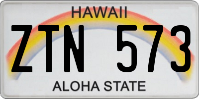HI license plate ZTN573