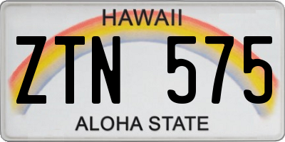 HI license plate ZTN575