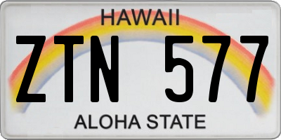 HI license plate ZTN577