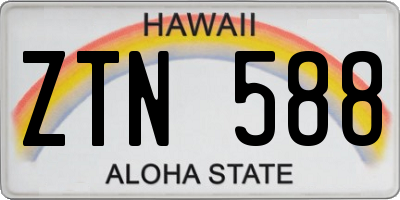 HI license plate ZTN588