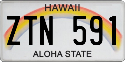 HI license plate ZTN591