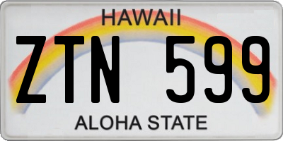 HI license plate ZTN599