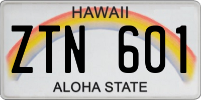 HI license plate ZTN601