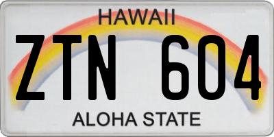HI license plate ZTN604