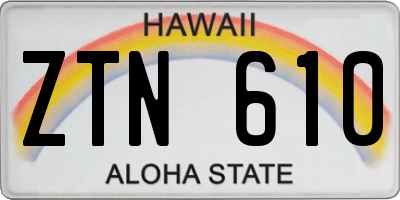 HI license plate ZTN610