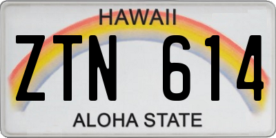 HI license plate ZTN614