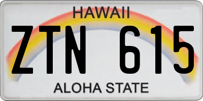 HI license plate ZTN615