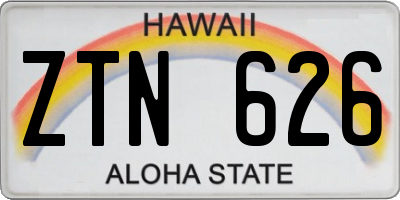 HI license plate ZTN626