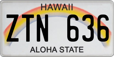 HI license plate ZTN636