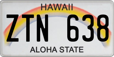 HI license plate ZTN638