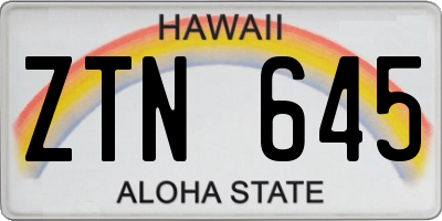 HI license plate ZTN645