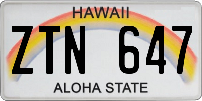 HI license plate ZTN647