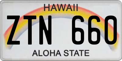 HI license plate ZTN660