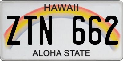 HI license plate ZTN662