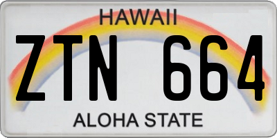 HI license plate ZTN664