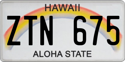 HI license plate ZTN675