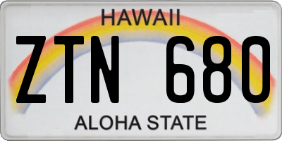 HI license plate ZTN680