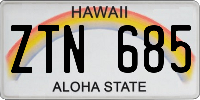 HI license plate ZTN685