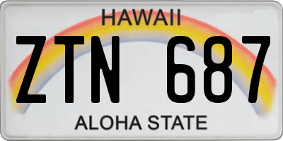 HI license plate ZTN687