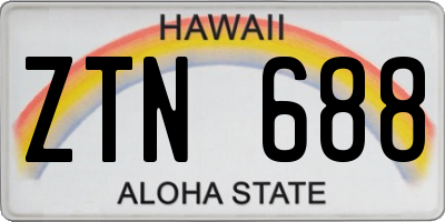 HI license plate ZTN688