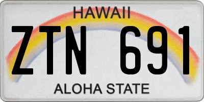 HI license plate ZTN691