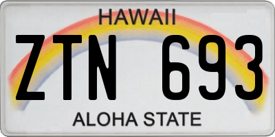 HI license plate ZTN693