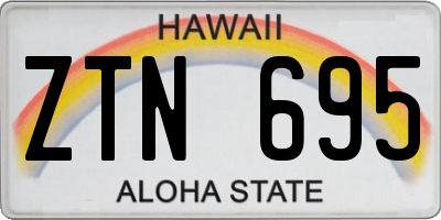 HI license plate ZTN695