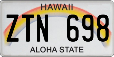 HI license plate ZTN698
