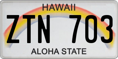 HI license plate ZTN703