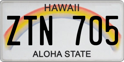 HI license plate ZTN705