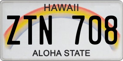 HI license plate ZTN708