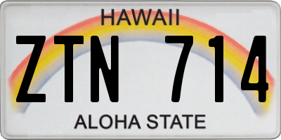 HI license plate ZTN714