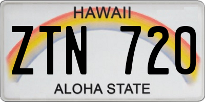 HI license plate ZTN720