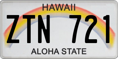 HI license plate ZTN721