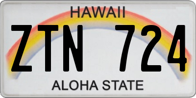 HI license plate ZTN724