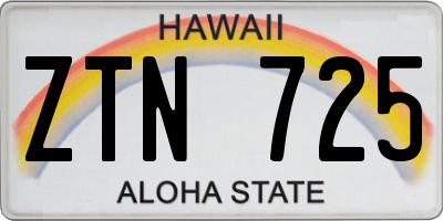 HI license plate ZTN725