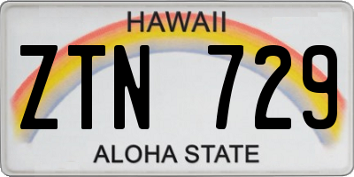 HI license plate ZTN729