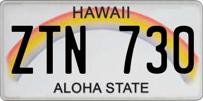 HI license plate ZTN730