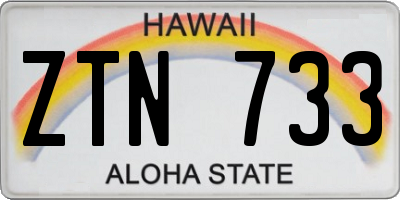 HI license plate ZTN733