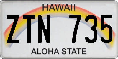 HI license plate ZTN735