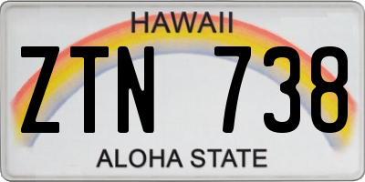 HI license plate ZTN738