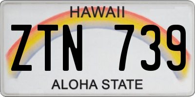 HI license plate ZTN739