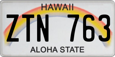 HI license plate ZTN763