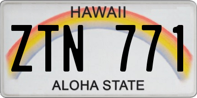 HI license plate ZTN771