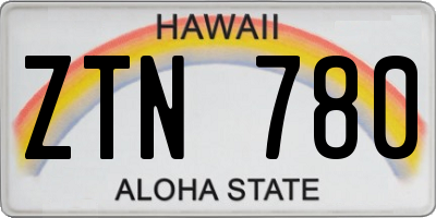 HI license plate ZTN780
