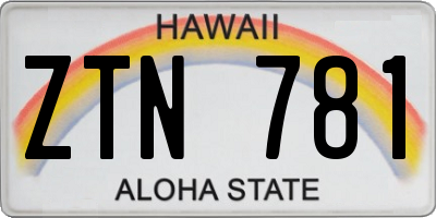 HI license plate ZTN781