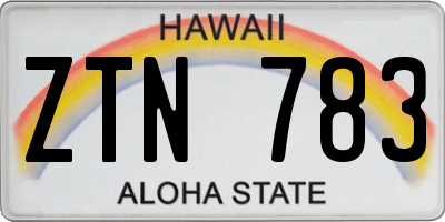 HI license plate ZTN783