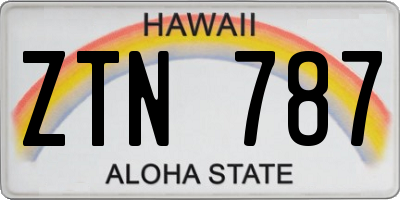 HI license plate ZTN787