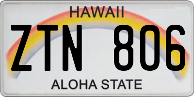 HI license plate ZTN806