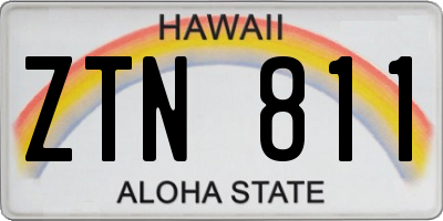 HI license plate ZTN811